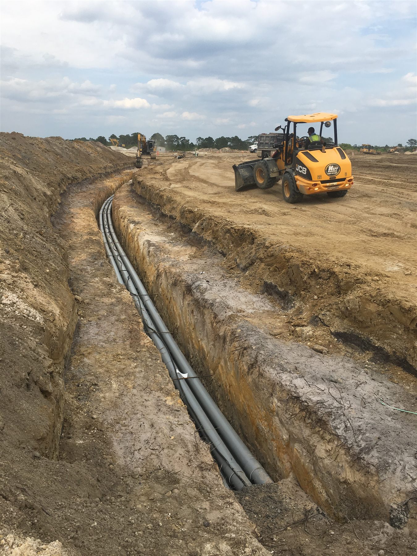 Earthwork and underground construction representative of a Collier County development site
